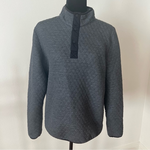 Marine Layer Men's Corbet Quilted Reversible Pullover Sweater Dark Gray Size Med - Picture 1 of 8